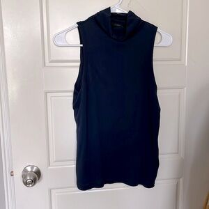 Navy blue J Crew mock neck tank top. Size XS. 100% cotton. Never worn